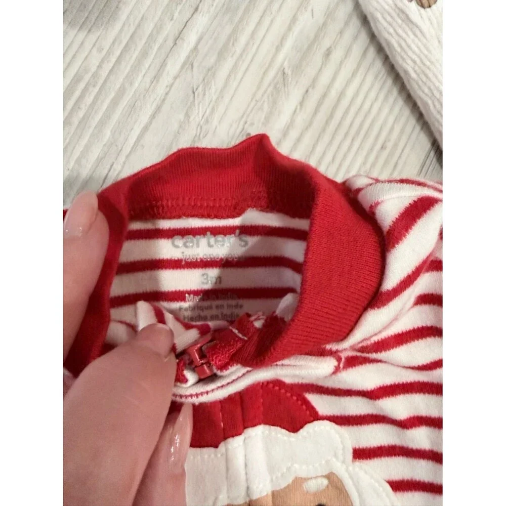 Carter's Red and White Holiday One-Piece Sleepers (3 Pack)